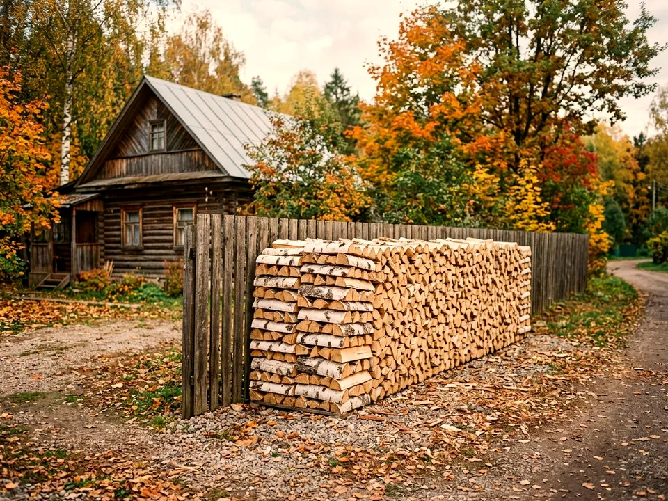 Дуб + укладка в дровник, Рогачёво, улица Набережная, 6Е